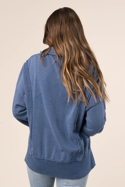 Mineral Washed Half Snap Pullover
