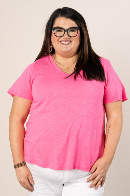 Slub Knit V-Neck Tee *Final Sale*