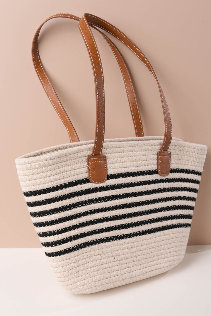 Striped Shoulder Tote