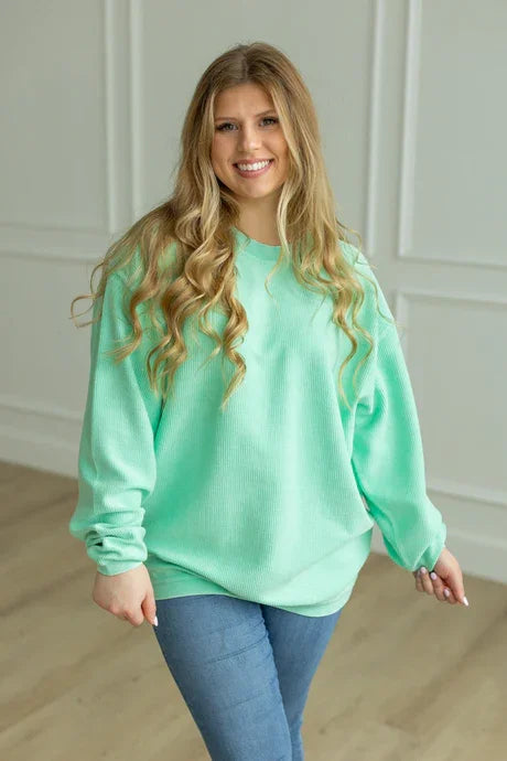 Essential Luxe Corded Crew Sweatshirt