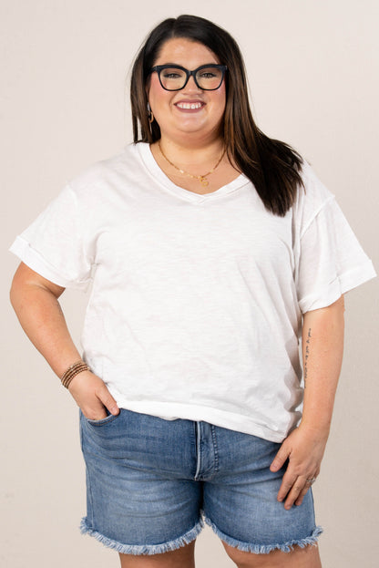Slub Knit Exposed Seam Tee