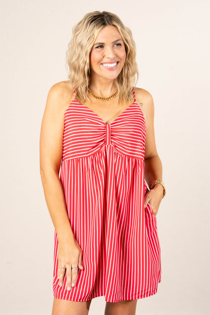 Striped Gathered Front Dress *Final Sale*