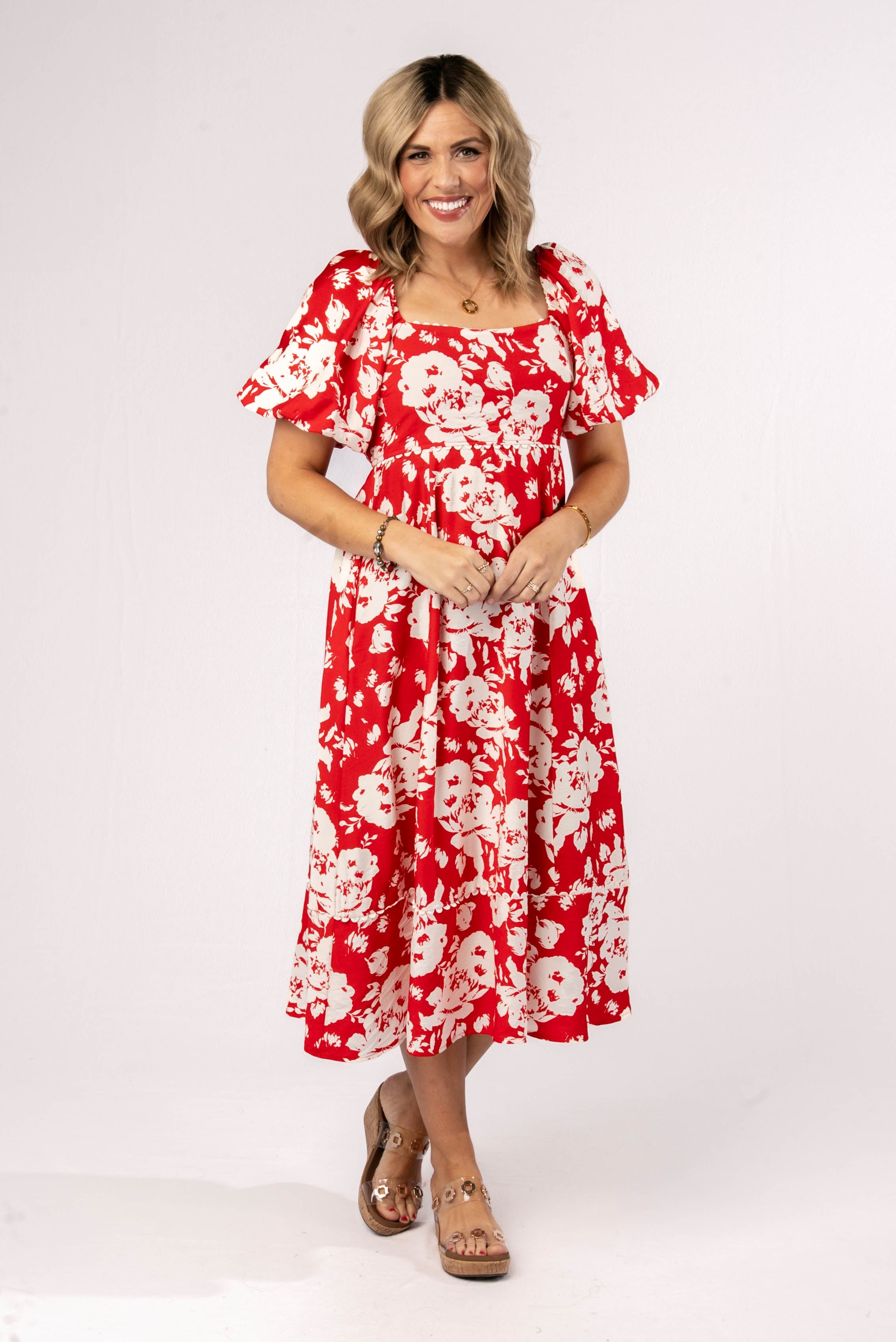 Floral Lace Trimmed Midi Dress – Glamour Farms Boutique