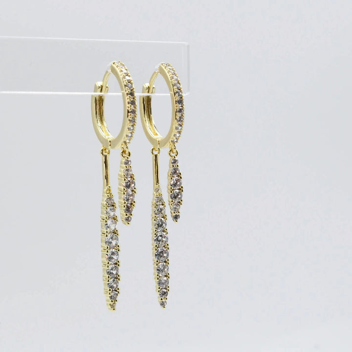 Double Dagger Huggie Earrings