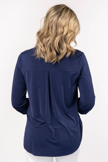 Liz Solid Tab Sleeve Top