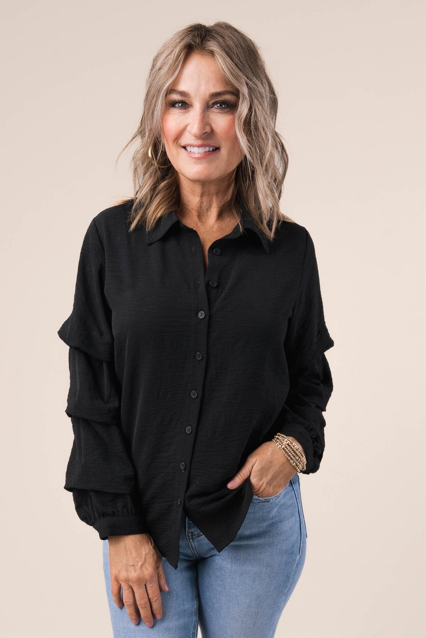 Tiered Sleeve Blouse