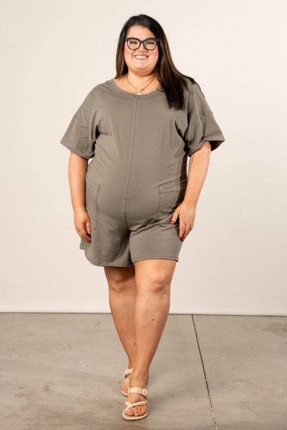 Reversible T-Shirt Romper in Olive *Final Sale*