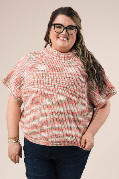 Marled Knit Mock Neck Sweater in Oatmeal *Final Sale*