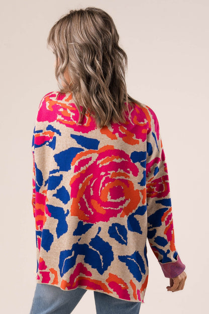 Floral Mock Neck Sweater *Final Sale*
