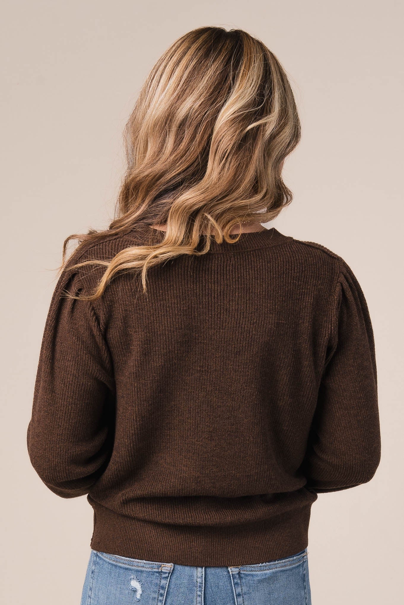 Pleated Shoulder Sweater