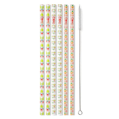 Swig Holiday Reusable Straws + Brush Set