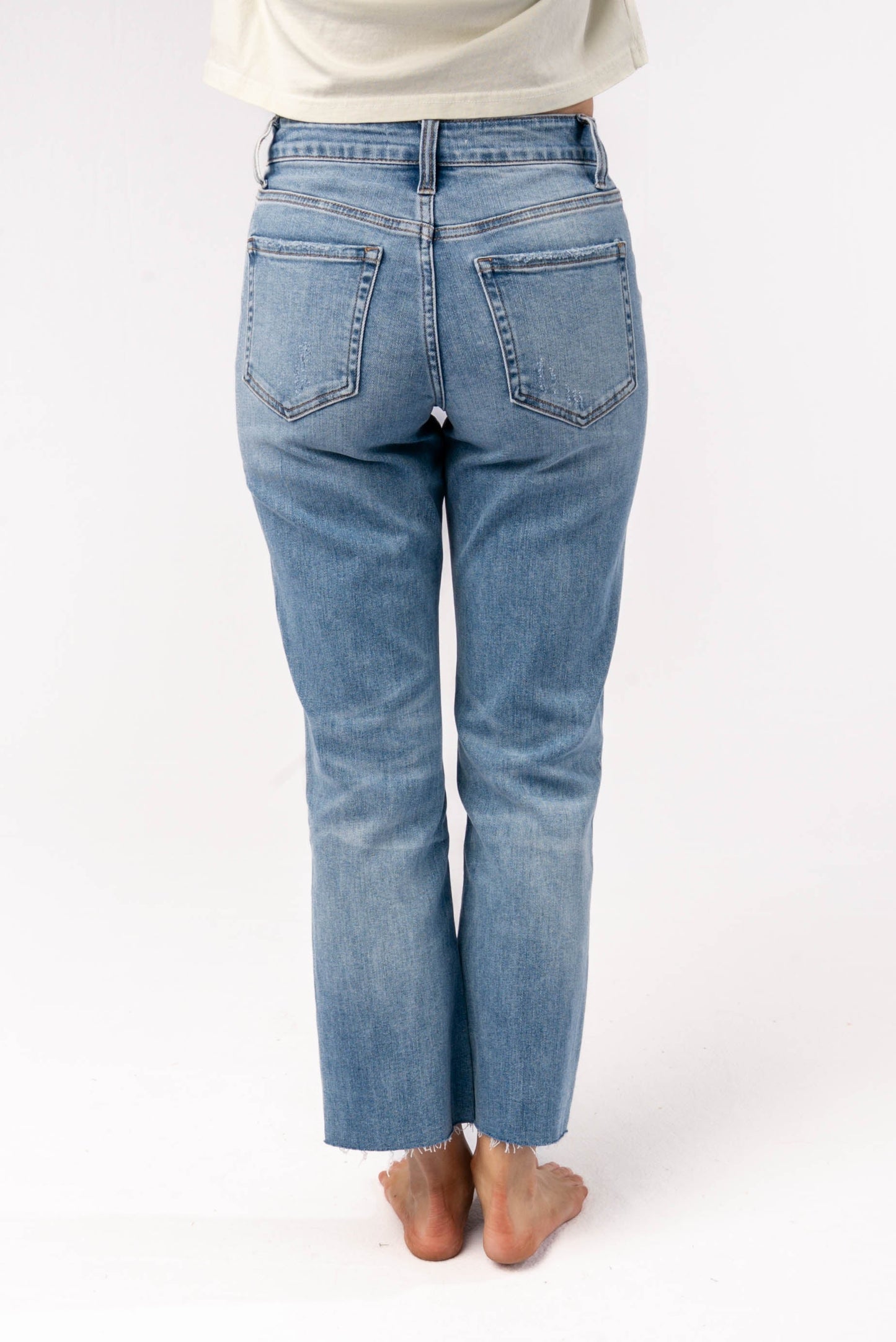 Flying Monkey High Rise Crop Straight Leg Jeans {Restock}