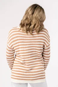 Striped Rolled Hem Sweater