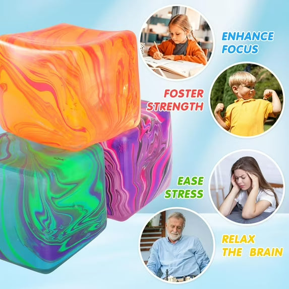 Marbled Stress Relief Squishy Cube