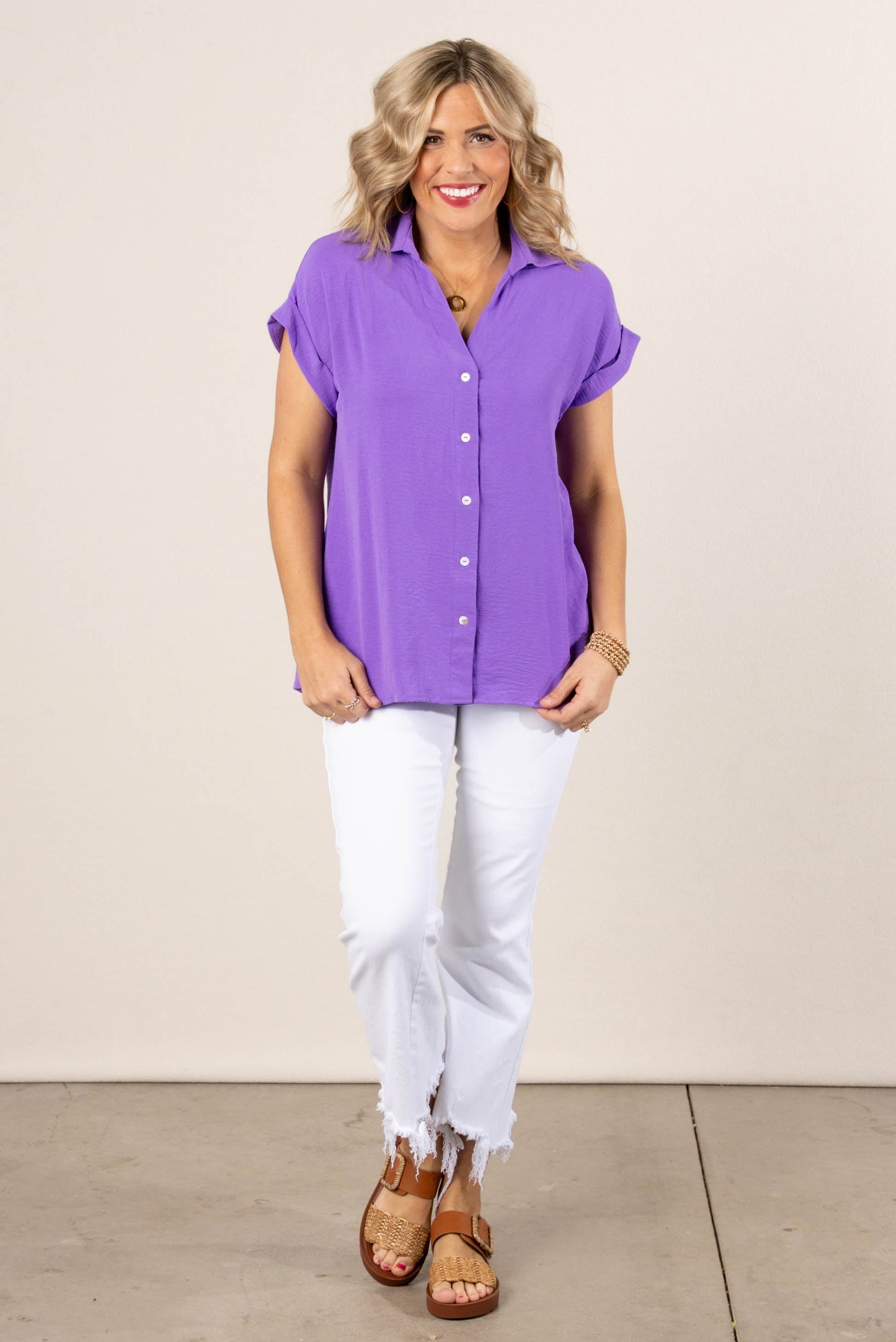 Crinkle Knit Hi-Lo Shirt