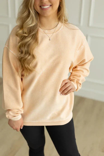 Essential Luxe Corded Crew Sweatshirt
