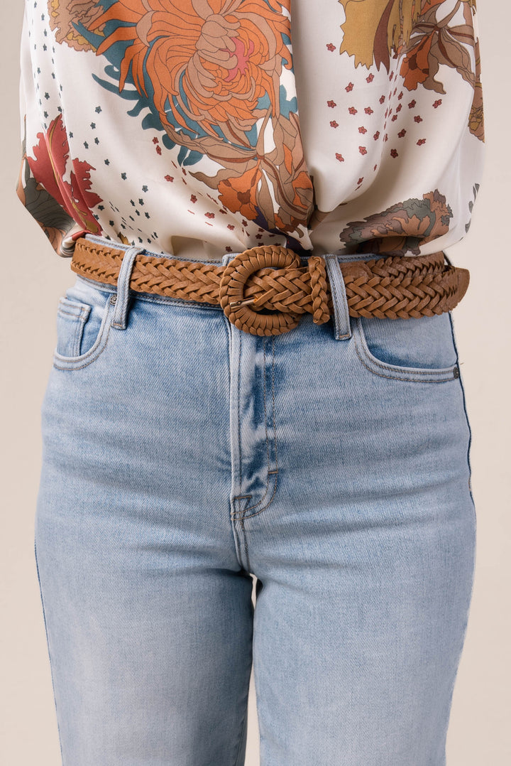 Braided Crescent Buckle Belt