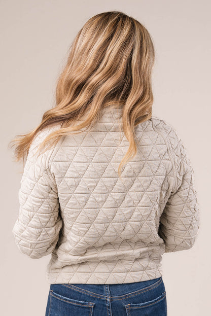 Diamond Quilt Half Zip Pullover