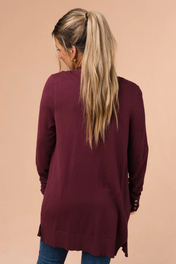 Button Cuff Sweater Cardigan