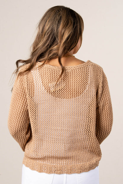 Crocheted Knit Button Up Cardigan *Final Sale*