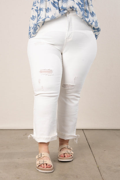 Risen High Rise Tummy Control Crop Jeans