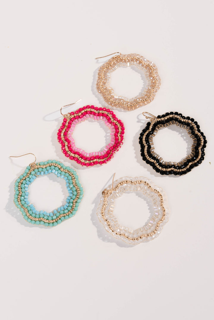 Beaded Geo Dangle Earrings