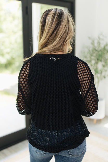 Open Knit Drop Shoulder Top *Final Sale*