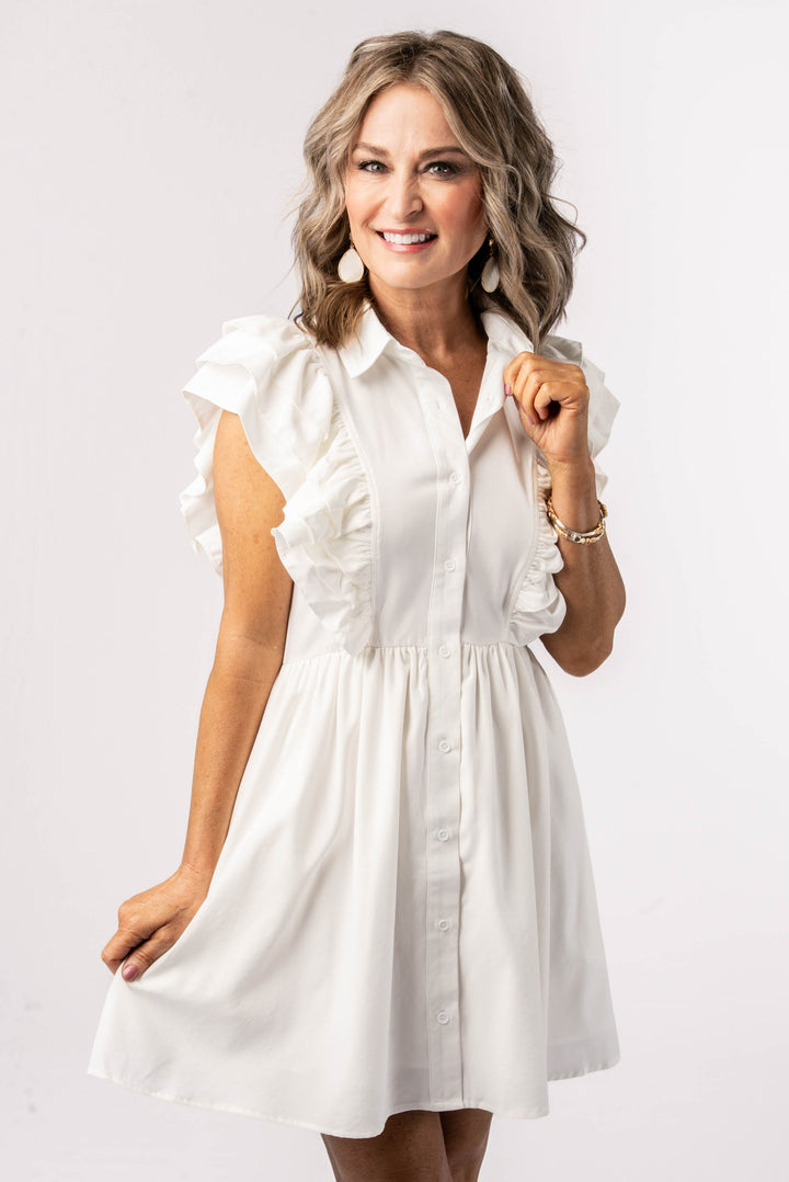 Ruffled Button Up Dress