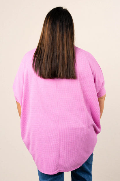 Waffle Knit Hi-Lo Poncho Top