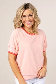 Contrast Trim Exposed Seam Sweatshirt *Final Sale*