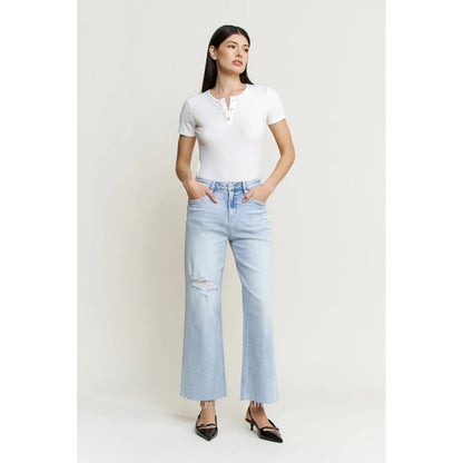 Mica Super High Wide Leg W/Raw Hem