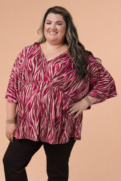 Zebra Dolman Babydoll Top *Final Sale*