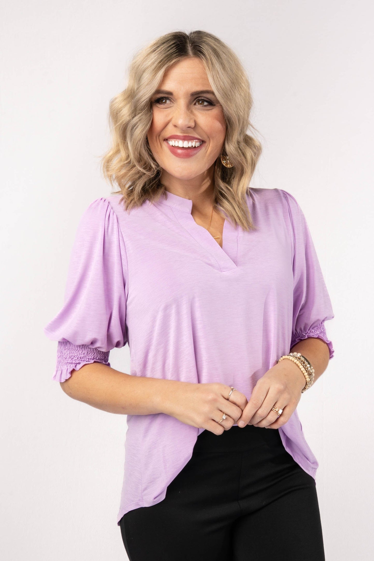 Liz Smocked Sleeve Top *Final Sale*