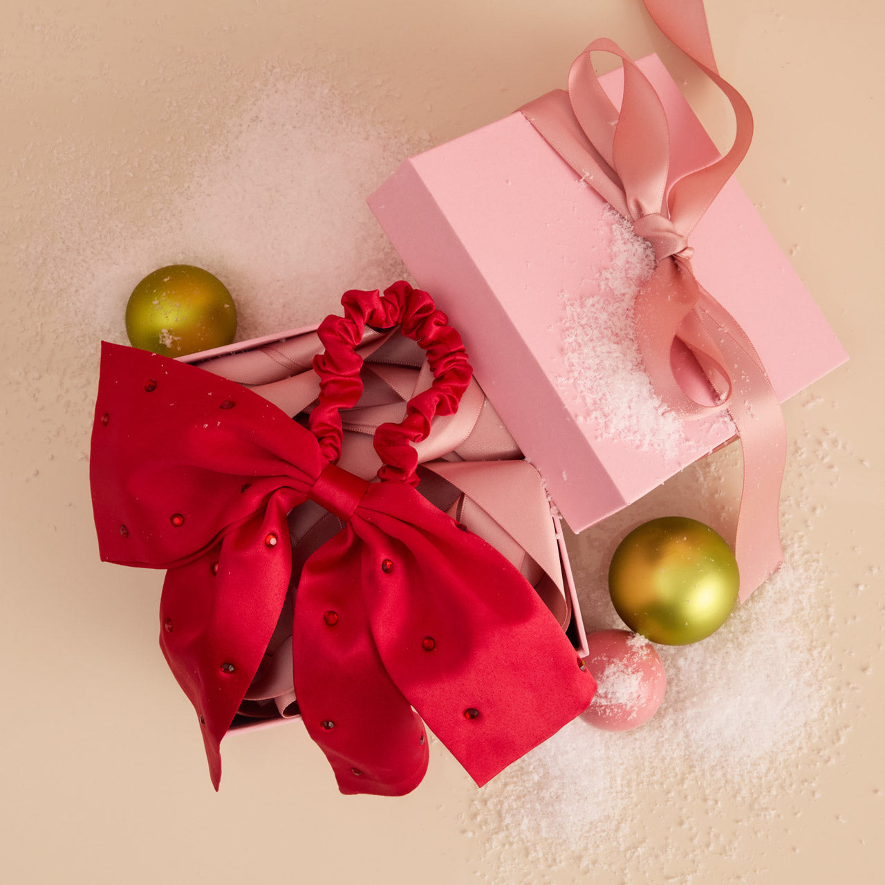 Kitsch | Holiday Satin & Rhinestone Bow Scrunchie