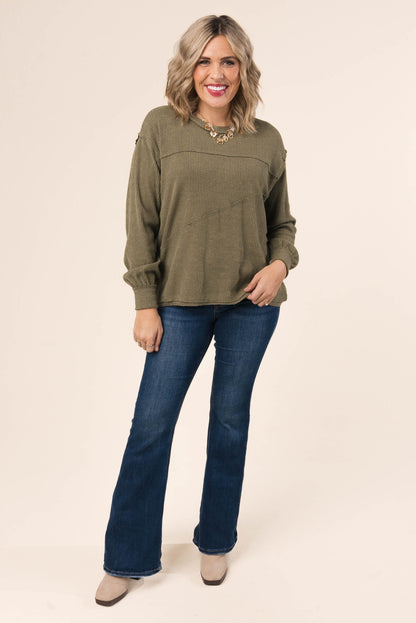 Ribbed Exposed Seam Top *Final Sale*