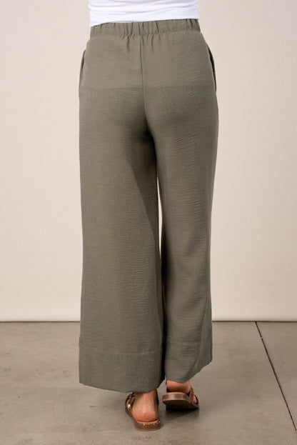 Textured Drawstring Palazzo Pants
