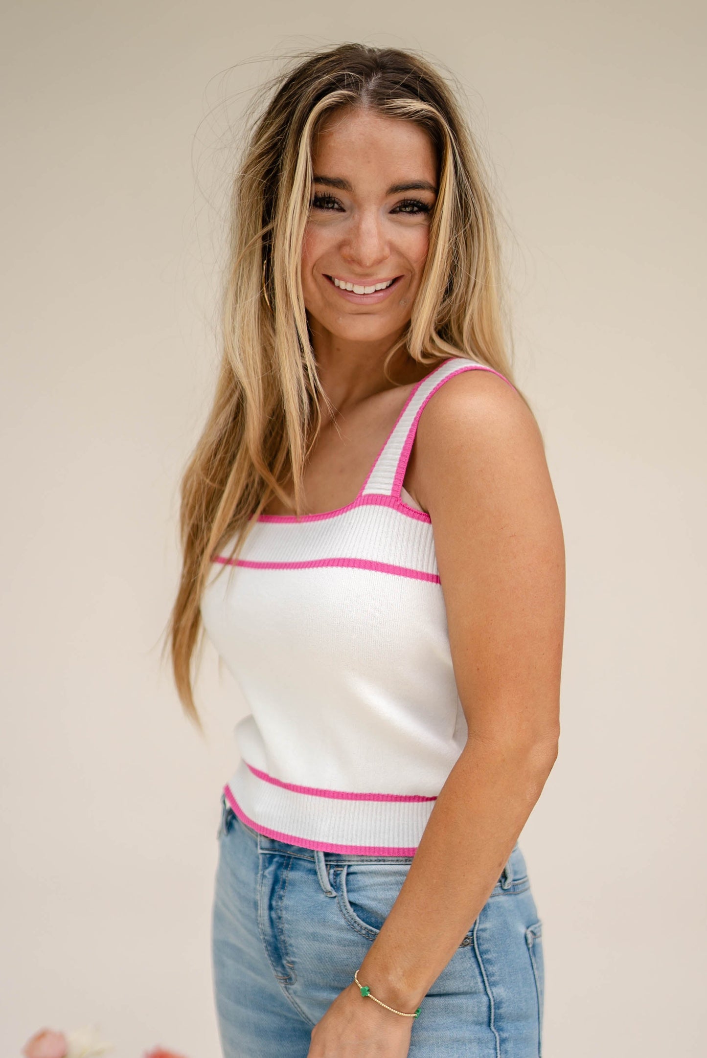 Contrast Trim Sweater Tank *Final Sale*