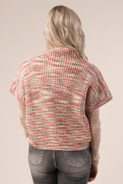 Marled Knit Mock Neck Sweater in Oatmeal *Final Sale*