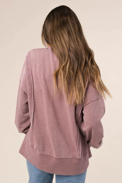 Mineral Washed Half Snap Pullover