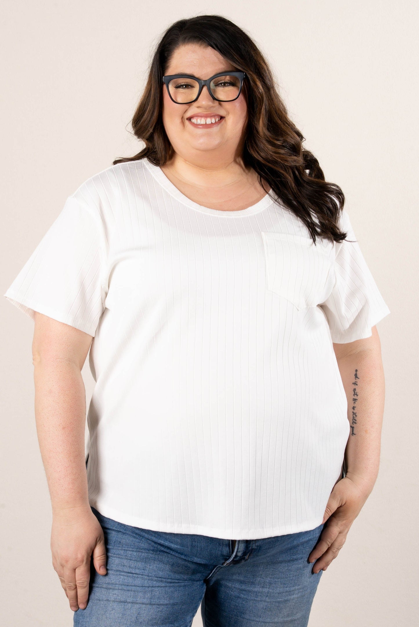Wide Ribbed Pocket Top