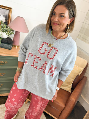 Go Team Applique Graphic Sweatshirt