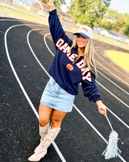 Game Day Quarter Zip Graphic Pullover