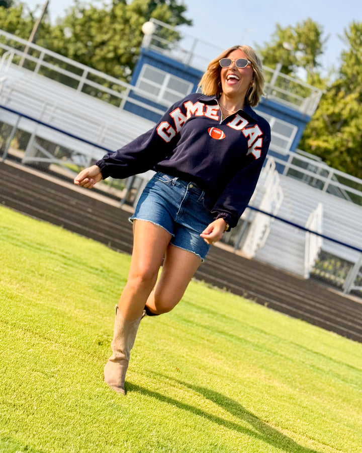 Game Day Quarter Zip Graphic Pullover