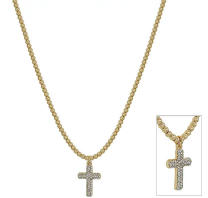 Guiding Light Pave Cross Pendant Necklace
