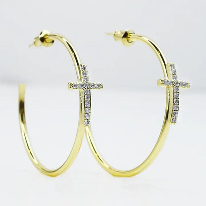 Crossed Grace Hoop Earrings