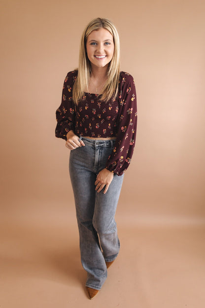 sku32387 | **Daily Deal** Floral Smocked Crop Top *Final Sale*