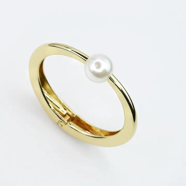 Halo Single Pearl Bangle Bracelet PRE-ORDER