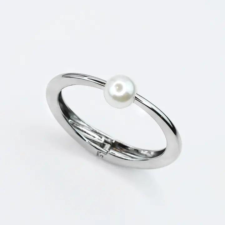 Halo Single Pearl Bangle Bracelet PRE-ORDER