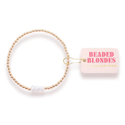 Beaded Blondes | Harper Pearl Bracelet in Gold