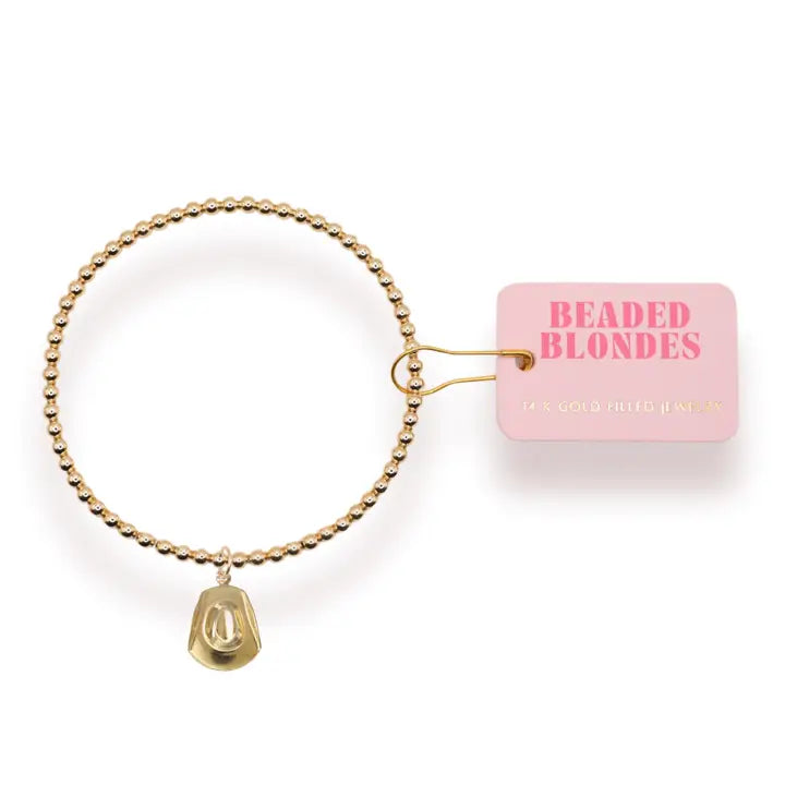 Beaded Blondes | Cowgirl Hat Charm Bracelet